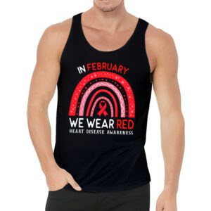 In February We Wear Red Heart Disease Awareness Tank Top 3