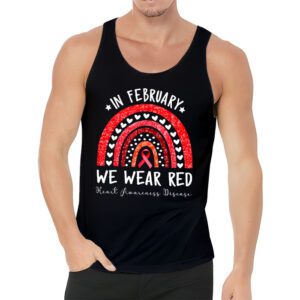 In February We Wear Red Heart Disease Awareness Tank Top 3 4