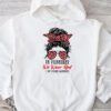 In February We Wear Red Messy Bun Heart Disease Awareness Hoodie
