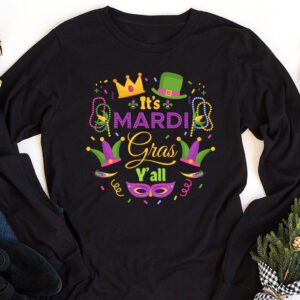 Its Mardi Gras Yall Tshirt Mardi Gras Party Mask Costume Longsleeve Tee 1 3