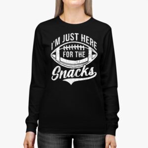 Just Here For The Snacks American Football Funny Women Kids Longsleeve Tee 2 2