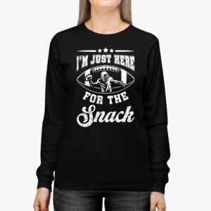 Just Here For The Snacks American Football Funny Women Kids Longsleeve Tee 2