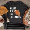 Just Here For The Snacks American Football Funny Women Kids Longsleeve Tee