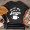 Just Here For The Snacks American Football Funny Women Kids Longsleeve Tee