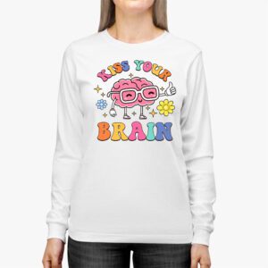 Kiss Your Brain Retro Valentines Day Valentine Teacher Squad Longsleeve Tee 2 1