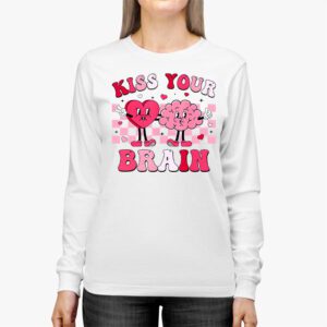 Kiss Your Brain Retro Valentines Day Valentine Teacher Squad Longsleeve Tee 2 4