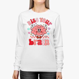 Kiss Your Brain Retro Valentines Day Valentine Teacher Squad Longsleeve Tee 2 5