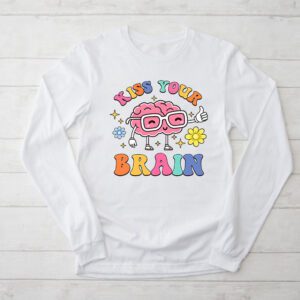 Kiss Your Brain Retro Valentines Day Valentine Teacher Squad Longsleeve Tee