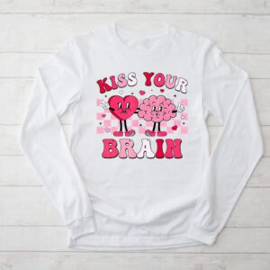 Kiss Your Brain Retro Valentines Day Valentine Teacher Squad Longsleeve Tee