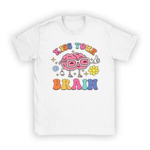 Kiss Your Brain Retro Valentines Day Valentine Teacher Squad T-Shirt