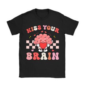 Kiss Your Brain Retro Valentines Day Valentine Teacher Squad T-Shirt