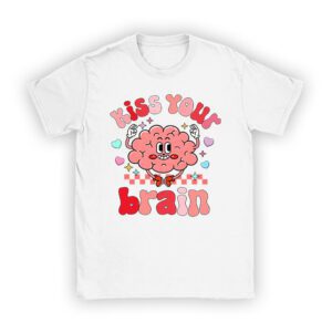 Kiss Your Brain Retro Valentines Day Valentine Teacher Squad T-Shirt