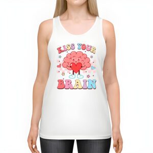 Kiss Your Brain Retro Valentines Day Valentine Teacher Squad Tank Top 2 3