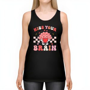 Kiss Your Brain Retro Valentines Day Valentine Teacher Squad Tank Top 2