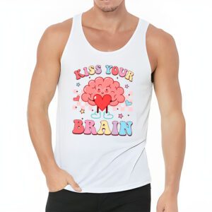 Kiss Your Brain Retro Valentines Day Valentine Teacher Squad Tank Top 3 3