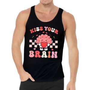 Kiss Your Brain Retro Valentines Day Valentine Teacher Squad Tank Top 3