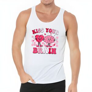 Kiss Your Brain Retro Valentines Day Valentine Teacher Squad Tank Top 3 4