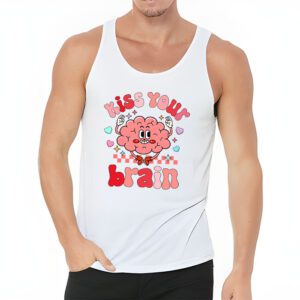 Kiss Your Brain Retro Valentines Day Valentine Teacher Squad Tank Top 3 5