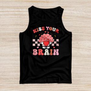 Kiss Your Brain Retro Valentines Day Valentine Teacher Squad Tank Top