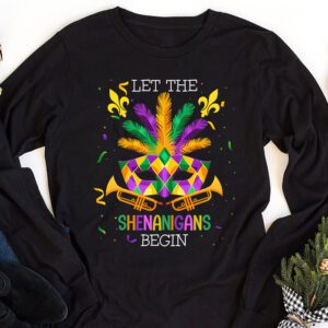 Let The Shenanigans Begin Mardi Gras Lips Kids Men Women Longsleeve Tee 1 2