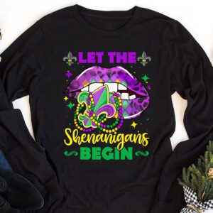 Let The Shenanigans Begin Mardi Gras Lips Kids Men Women Longsleeve Tee 1