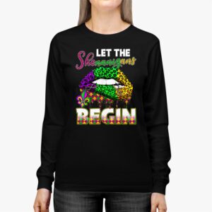 Let The Shenanigans Begin Mardi Gras Lips Kids Men Women Longsleeve Tee 2 1