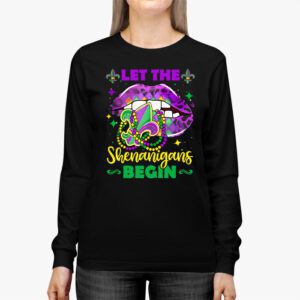 Let The Shenanigans Begin Mardi Gras Lips Kids Men Women Longsleeve Tee 2