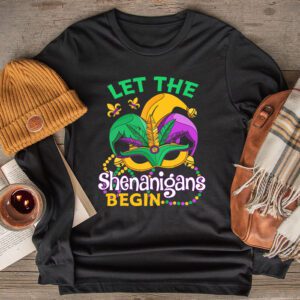 Let The Shenanigans Begin Mardi Gras Lips Kids Men Women Longsleeve Tee