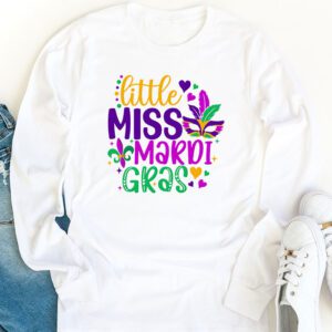 Little Miss Mardi Gras funny Mardi Gras 2024 Longsleeve Tee 1 1