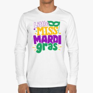 Little Miss Mardi Gras funny Mardi Gras 2024 Longsleeve Tee 3