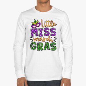 Little Miss Mardi Gras funny Mardi Gras 2024 Longsleeve Tee 3 4