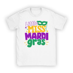 Little Miss Mardi Gras funny Mardi Gras 2024 T-Shirt