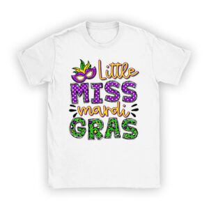 Little Miss Mardi Gras funny Mardi Gras 2024 T-Shirt