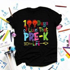 Living 100 Days Of School Pre-k Life Teachers Boys Girls T-Shirt