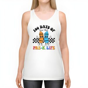 Living 100 Days Of School Pre k Life Teachers Boys Girls Tank Top 2 4