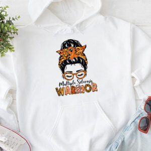 MS Warrior Messy Bun Multiple Sclerosis Awareness Hoodie 1 4