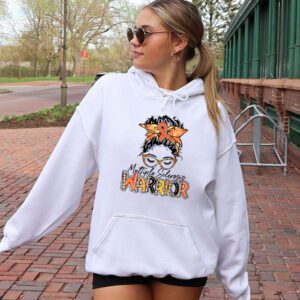 MS Warrior Messy Bun Multiple Sclerosis Awareness Hoodie 2 3