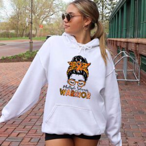 MS Warrior Messy Bun Multiple Sclerosis Awareness Hoodie 2 4