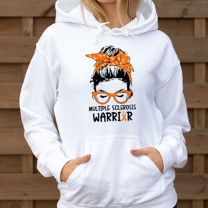 MS Warrior Messy Bun Multiple Sclerosis Awareness Hoodie 3 5