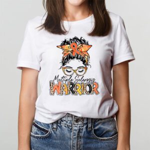 MS Warrior Messy Bun Multiple Sclerosis Awareness T Shirt 2 3