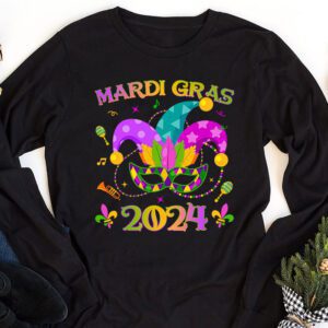 Mardi Gras 2024 Jester Outfit Kids Girls Boys Men Women Longsleeve Tee 1 1