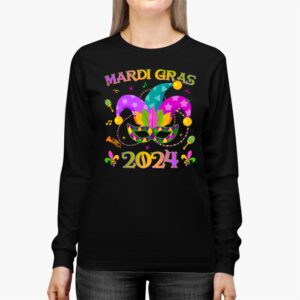 Mardi Gras 2024 Jester Outfit Kids Girls Boys Men Women Longsleeve Tee 2 1