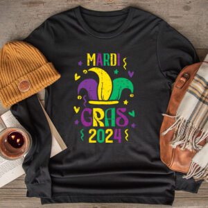 Mardi Gras 2024 Jester Outfit Kids Girls Boys Men Women Longsleeve Tee