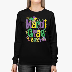 Mardi Gras 2024 Mask Fleur De Lys Beads NOLA Carnival Party Longsleeve Tee 2