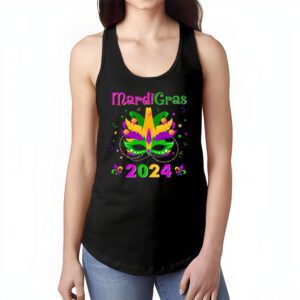 Mardi Gras 2024 Mask Fleur De Lys Beads NOLA Carnival Party Tank Top 1 2