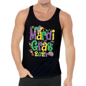 Mardi Gras 2024 Mask Fleur De Lys Beads NOLA Carnival Party Tank Top 3