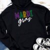 Mardi Gras 2024 - Womens Girls Mask Beads New Orleans Party Hoodie