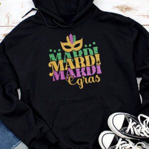 Mardi Gras 2024 - Womens Girls Mask Beads New Orleans Party Hoodie