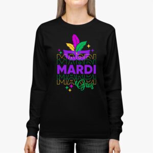 Mardi Gras 2024 Womens Girls Mask Beads New Orleans Party Longsleeve Tee 2 1