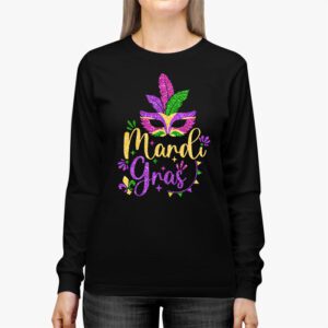 Mardi Gras 2024 Womens Girls Mask Beads New Orleans Party Longsleeve Tee 2